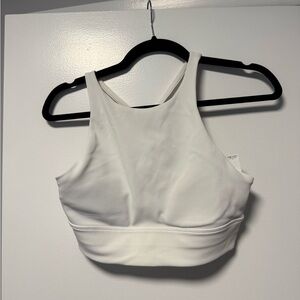 White Lululemon High-Neck Sports Bra